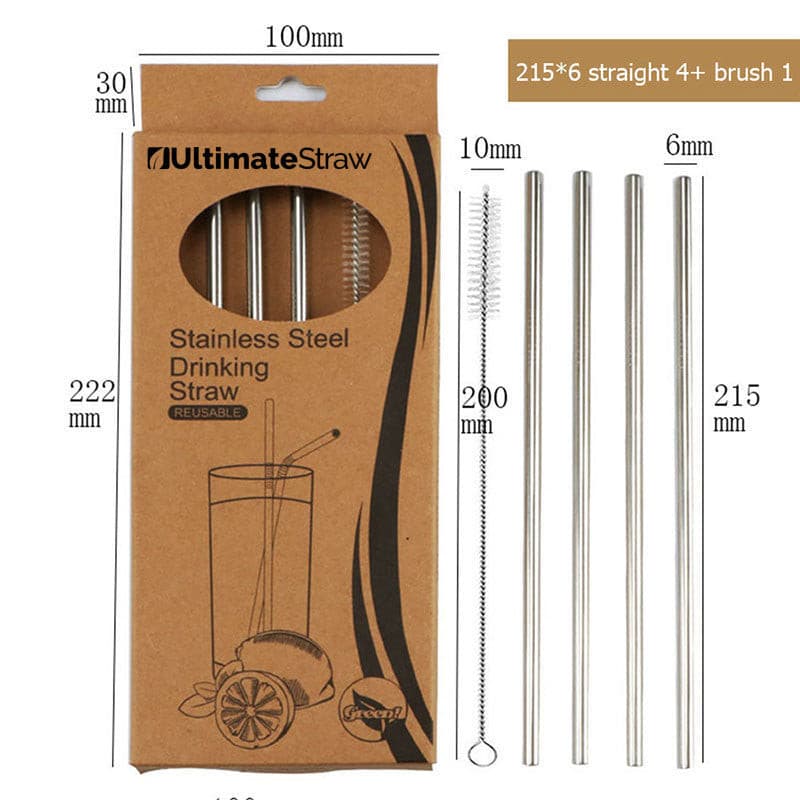 UltimateStraw 4 pack with brush STRAIGHT